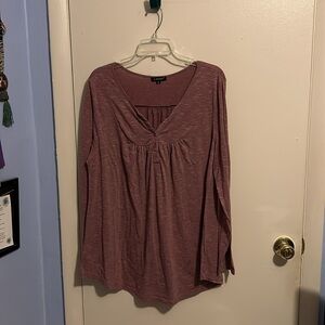 a.Jesdani 1X Pink and White Long Sleeve Shirt